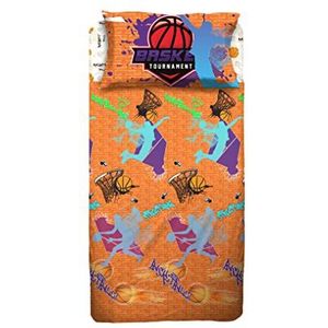 Hermet Basket | Beddengoedset voor eenpersoonsbed, basketbal, 100% katoen