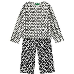 United Colors of Benetton Pig (tricot + pant) 3X3X0P04T pyjamaset, wit, crèmekleurig, 60 W, XXS meisjes, Bianco Panna A Fantasia 60w, XXS