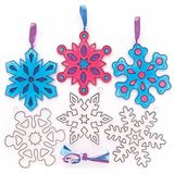 Baker Ross FC275 Kerst sneeuwvlok zonnevanger decoraties - Pak van 10, zonnevanger voor kinderen om te versieren en weer te geven, maak je eigen tuindecoraties