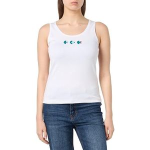 Armor Lux Tanktop, Witte serie. Vis Bloemen, L