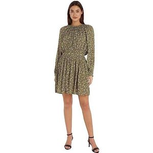Tommy Hilfiger - Vis Crêpe Jurk - Veren Print/Putting Groen - Fit & Flare
