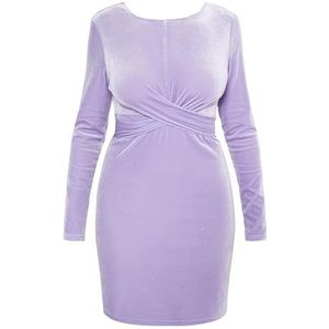 SWIRLY Mini-jurk met lange mouwen voor dames, lavendel, M
