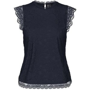 PIECES Dames Pcolline Sl Lace Top Noos blouseshirt, sky captain, S