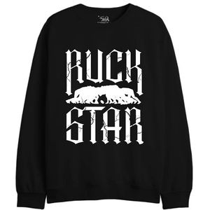 Republic Of California Ruck Star UXREPCZSW044 Sweatshirt voor heren, zwart, maat L, Zwart, L/Tall