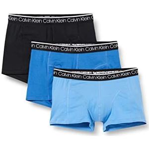 Calvin Klein heren kofferbak Trunk 3pk, Zwart/Delft/Zilver Meer Blauw, M