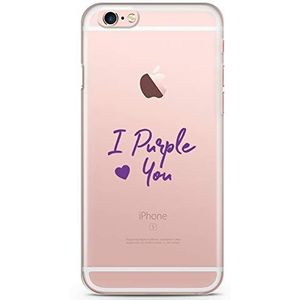 Zokko Beschermhoes voor iPhone 6S Plus I Purple You - zacht, transparant, zwarte inkt