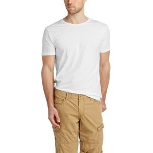 ESPRIT Heren T-shirt Basic ronde hals - Slim Fit, wit (white 100), M