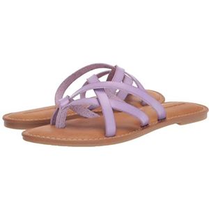 Amazon Essentials Platte sandaal met bandjes voor dames, Lavendel, 6.5 US
