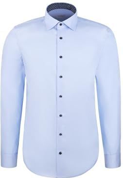 Seidensticker - Chemise d'affaires - Lichtblauw - Slim Fit - Man