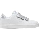 Reebok Court Clean Hook & Loop Straps Sneakers voor meisjes, Wit Wit Zilver, 27 EU
