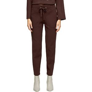 s.Oliver BLACK LABEL Dames regular: joggingbroek van viscosemix, chocolate brown, 46W