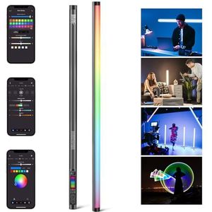 NEEWER TL120C RGB lichtslang, 42 W, alle kleuren, RGBWW, led-foto-videostick met app/2,4 G/DMX-bediening, 7 pixeleffecten/18 scènes, 2500 K-10000 K, CRI97+ TLCI98+, batterij 6000 mAh