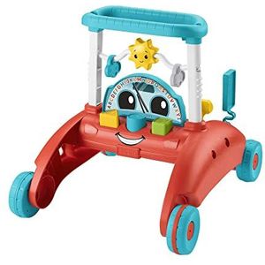 Fisher-Price 2-zijdige Stabiel Tempo Loopwagen (Duits), loopspeelgoed met autothema voor baby's, voor kinderen van 6 maanden tot 3 jaar, HJP50