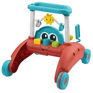 Fisher-Price 2-zijdige Stabiel Tempo Loopwagen (Duits), loopspeelgoed met autothema voor baby's, voor kinderen van 6 maanden tot 3 jaar, HJP50