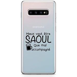 Zokko Beschermhoes voor Samsung S10, beter te zijn, of het nu een slechte metgezel is, zacht, transparant, zwarte inkt.