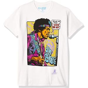 Liquid Blue Jimi Hendrix Pop Art 'Scuse Me While I Kiss The Sky T-shirt, Wit, XL