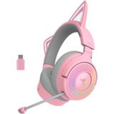 Razer Kraken Kitty V3 Pro - Draadloze Gamingheadset - Quartz - RGB Kitty met Reactieve Kattenoren
