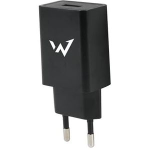 W onder full-power, oplader voor smartphone en tablet, 5 mm, 1 USB-A-poort, zwart, EU-stekker