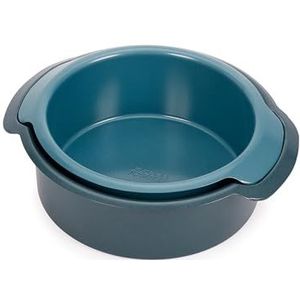 Joseph Joseph Nest™ Bake Set van 2 ronde taartvormpjes met antiaanbaklaag, 23 cm en 20 cm, koolstofstaal, gemakkelijk te trekken handgrepen, stapelbaar, ruimtebesparend ontwerp, 10 jaar garantie