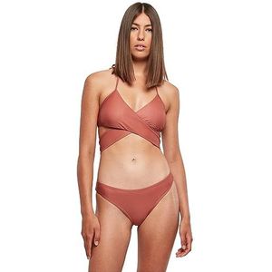 Urban Classics Bikiniset voor dames, tweedelig badpak met geraffineerd gebonden top, maten XS - XL, terracotta, S