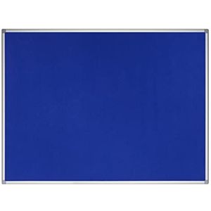 Bi-Office Earth - milieuvriendelijk prikbord, blauw viltoppervlak met aluminium frame - 90 x 60 cm