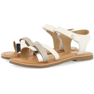 GIOSEPPO LAWTEY witte leren sandalen met glitter- en metallic details voor meisjes en jongens, Wit, 32 EU