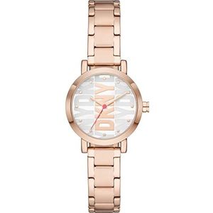 DKNY horloge met drie wijzers, legering, Soho, roségoud, NY6648