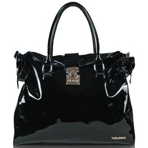 BabyBeau 201203 Bethany Sophisticated Black Patent Leather Diaper Bag