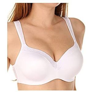 Playtex Women's Secrets beugelbeha 4823, volledige dekking balconette T-shirt beha voor volledige figuren, Wit, 90D