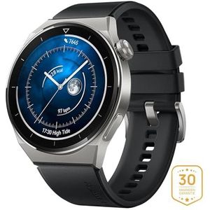 HUAWEI WATCH GT 3 Pro 46 mm smartwatch, titanium kast, saffierglas, duikmodus, lange batterijduur, draadloos opladen, hartslag- en SpO2-bewaking, Bluetooth-oproepen, 30 maanden garantie, zwart