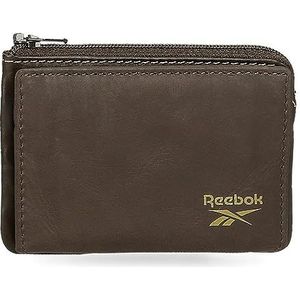 Reebok Division portemonnee met kaartenvak, bruin, 11 x 7 x 1,5 cm, leer, Bruin, Eén maat, portemonnee met kaarthouder