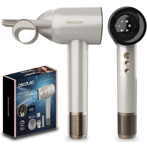 Cecotec Droogdroger, borstelloze motor en plasma-technologie, DryGlam Waves, champagne, 1600 W, 110.000 tpm, 4-in-1 kop, coanda-effect, digitaal display, intelligente warmteregulering, geheugenfunctie