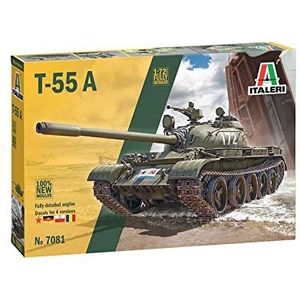 1:72 Italeri 7081 T-55 A Tank Plastic Modelbouwpakket