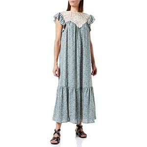usha FESTIVAL Carnea-jurk voor dames, maxi-jurk met allover-print, Blauw meerkleurig, L