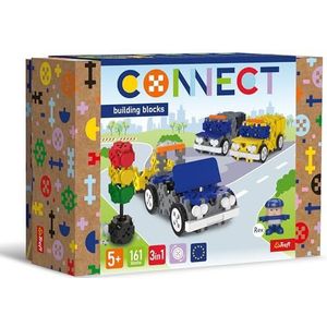 Trefl - Connect: Set blokken 3-in-1, Bevoorrechte voertuigen - 161 elementen: 156 blokken + Figuur 5 blokken, Creatieve ontspanning voor volwassenen en kinderen vanaf 5 jaar