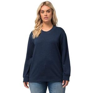 Ulla Popken Dames ritssluitingen en reliëf sweatshirts, blauw, 42/44