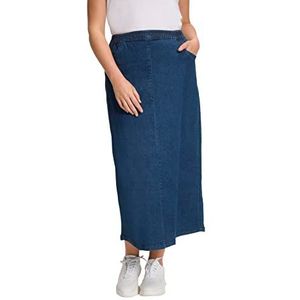 Ulla Popken Dames Jeans Rok, donkerblauw (dark blue denim), 58-60