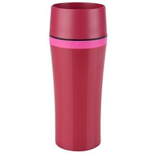 Emsa 514178 thermosbeker, mobiel genieten, 360 ml, Quick Press-sluiting, framboos/roze, Travel Mug Fun