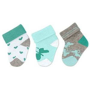 Sterntaler Uniseks sokken voor kinderen, 3 hartjes, wit, normaal, wit