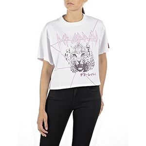 Replay T-shirt voor dames, 001 Optical White, XXS