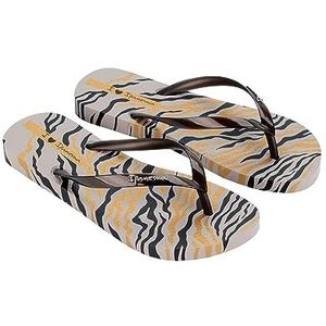 Ipanema Dames Animal Print III FEM Flipflop, grijs/brons, 37 EU, Grijs Brons, 37 EU