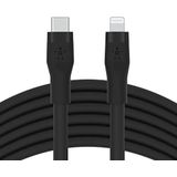 Belkin BoostCharge Flex siliconen USB Type C/Lightning-kabel (3 m), MFi-gecertificeerde 20 W PD Power Delivery-snellaadkabel voor iPhone 14/14 Plus, 13, 12, Pro, Max, mini, SE, iPad en meer – Zwart