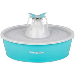 PetSafe Drinkwell Butterfly Drinkfontein voor katten en kleine honden, BPA-vrij kunststof, 1,5 liter watercapaciteit, blauw