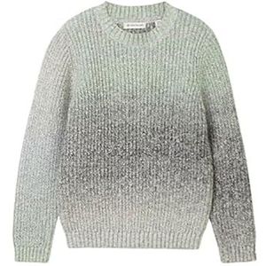 TOM TAILOR - Pull - Tricot dégradé - Vert Gris - Polyester Coton