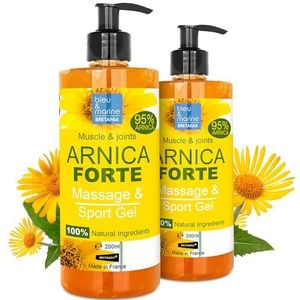 Geconcentreerde Arnica FORTE-gel 90% biologisch Arnica-extract uit biologische landbouw. Massagegel voor spieren en gewrichten. Huidbevochtiger - Formato Familiar 2 x 200 ml