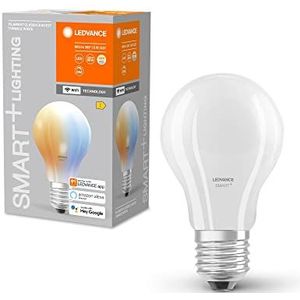 LEDVANCE Slimme LED lamp met WiFi technologie, E27-basis matglas,Lichtkleur veranderbaar (2700K-6500K), 806 Lumen, substituut voor 60W-verlichtingsmiddel slim dimbaar, 4-Pak