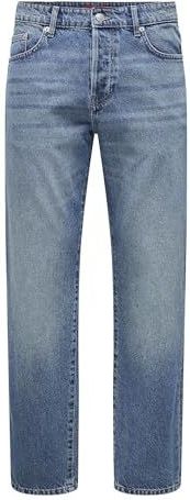 ONLY & SONS - ONSEDGE STRAIGHT BOX - Jeans - Medium Blue Denim - Regular Fit