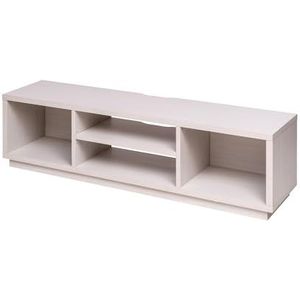 Iris Ohyama, TV meubel met open planken / TV meubel voor 65 inch TV, Massief hout, Kantoor, Woonkamer - TV Cabinet Standard - OTS-150S - Witte eik