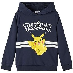 NAME IT Nkfju Pokemon Boxy Sweat Wh Bru Noos Sky Sweatshirt voor meisjes, Dark Sapphire, 122/128 cm