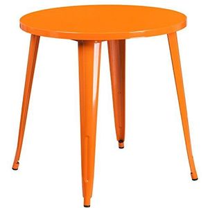 Flash Furniture Commerciële Rang 30' Ronde Metaal Binnen-Openluchttafel, Oranje
